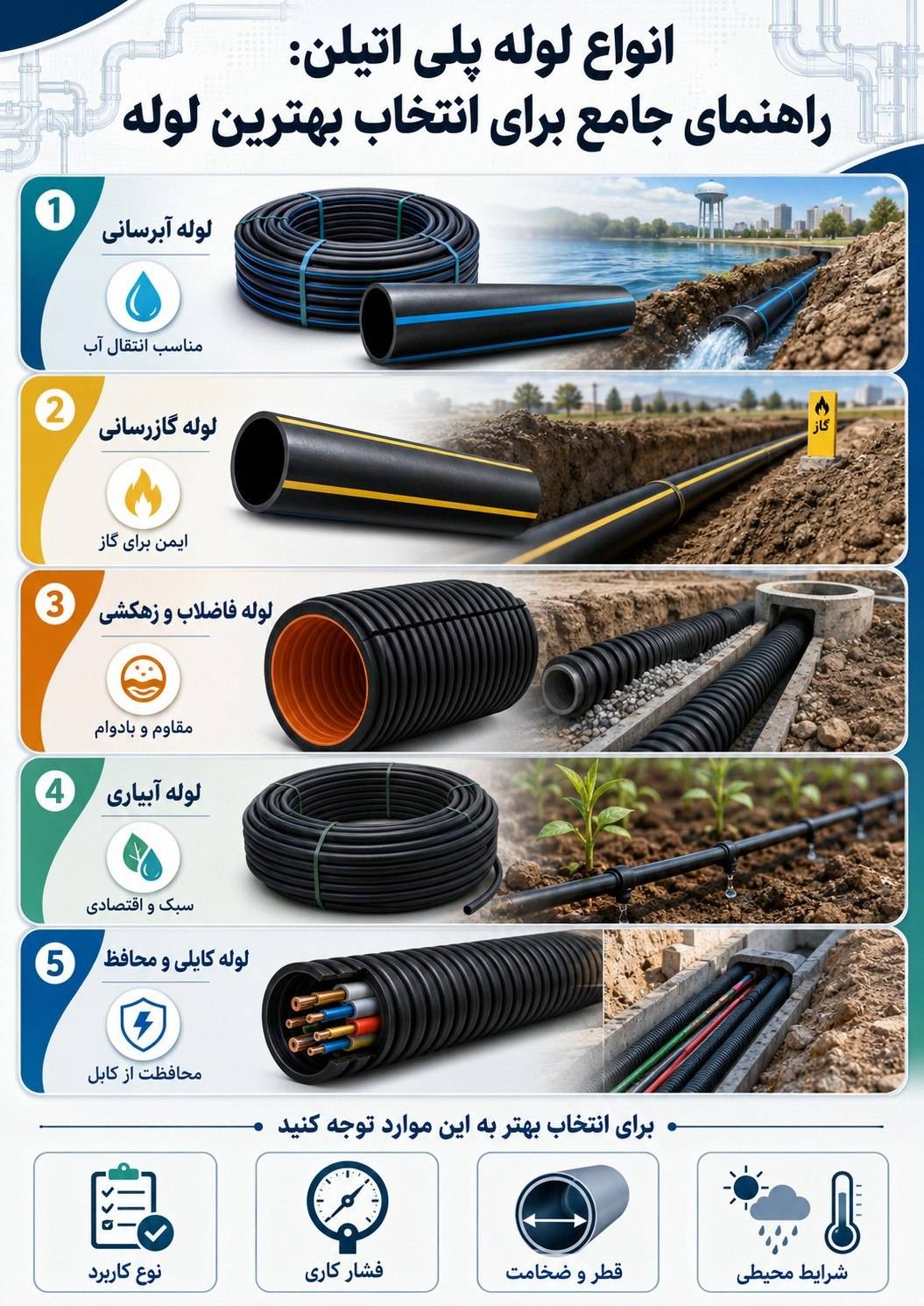 انواع لوله پلی اتیلن