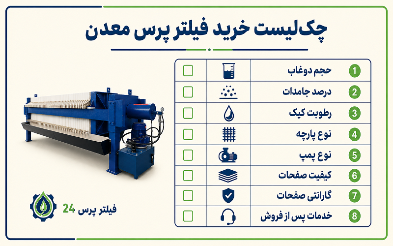 چک لیست خرید فیلتر پرس