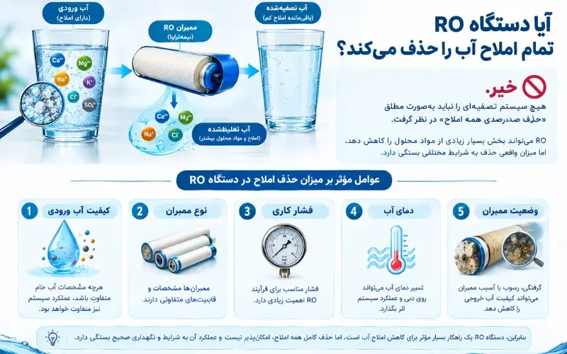 دستگاه تصفیه آب صنعتی چگونه املاح آب را حذف می کند؟