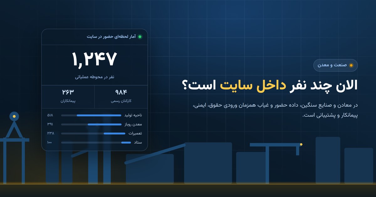 کنترل تردد در معادن و صنایع سنگین؛ چرا داده حضور و غیاب فقط به حقوق و دستمزد مربوط نیست